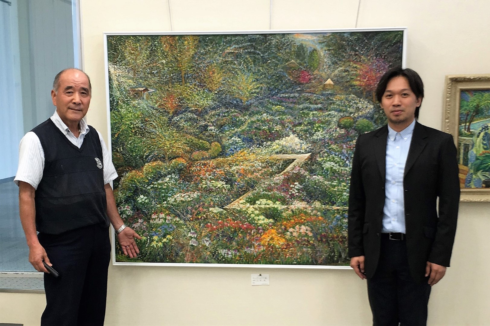 王穆提社長與日本NHK電視台繪畫教室節目教授 鈴木老師