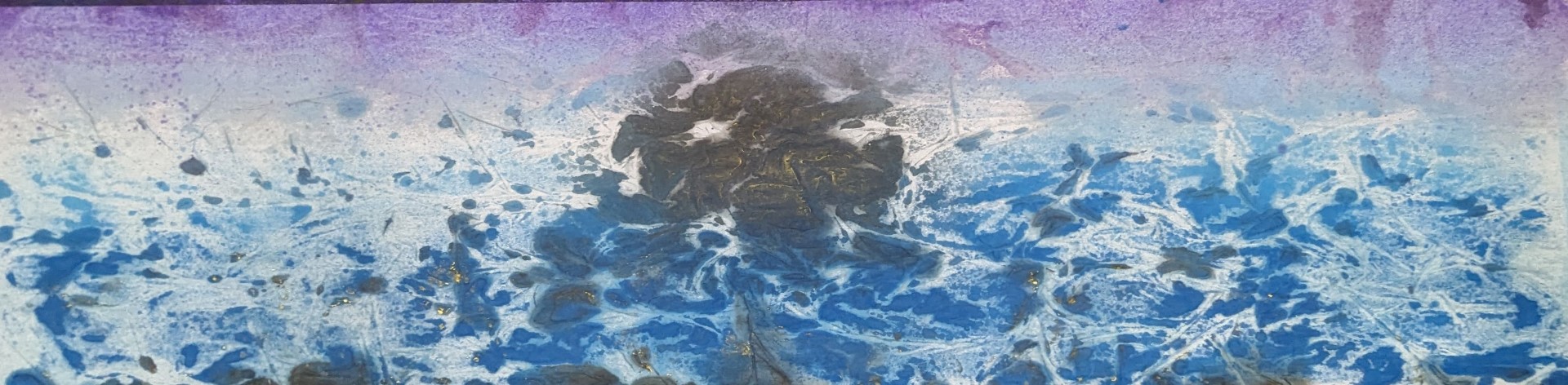 〈海之島〉，水墨設色紙本，60x300公分。