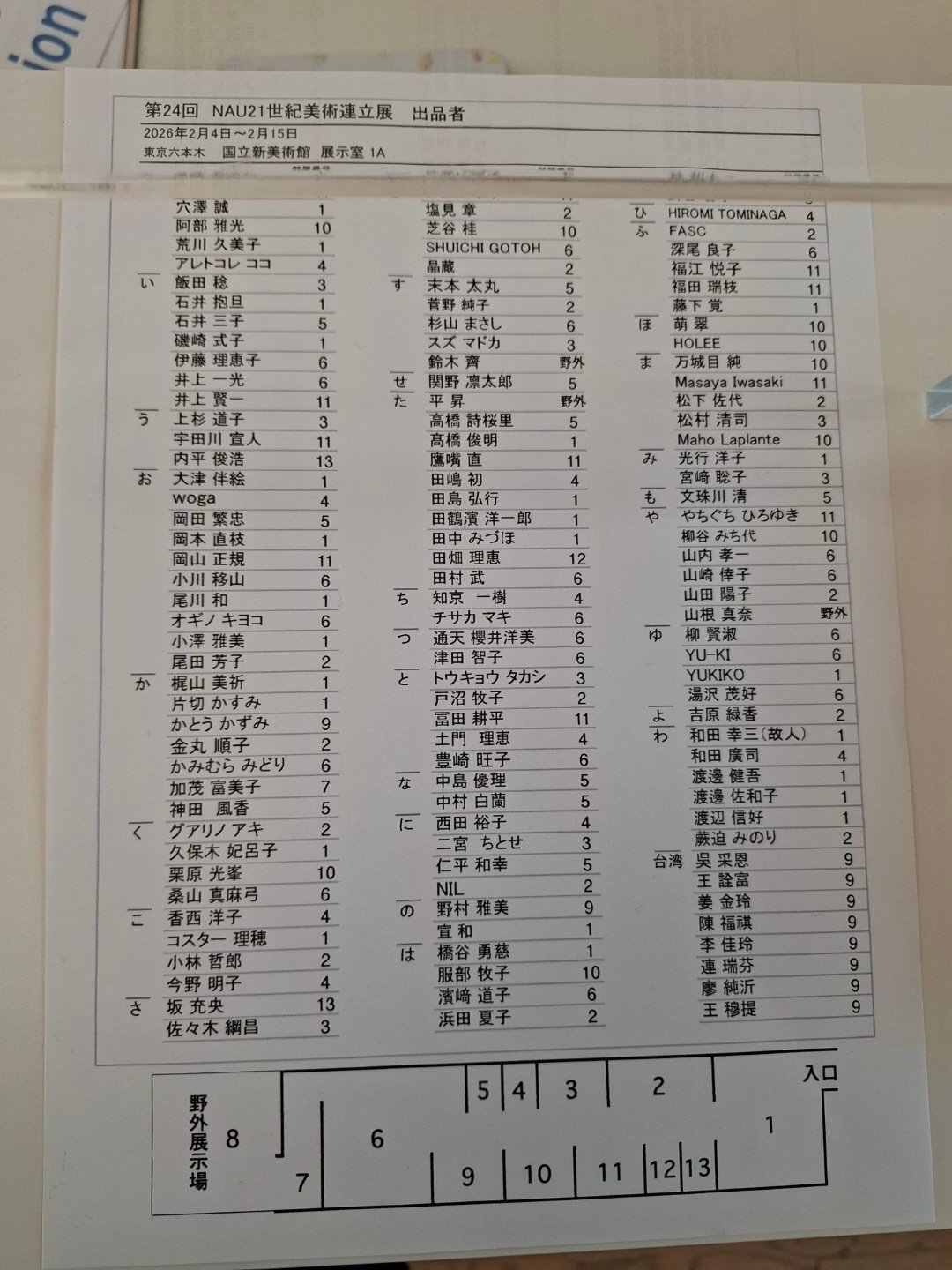 台灣代表團參展日本第24回「 NAU 21世紀美術連立展」 於東京國立新美術館